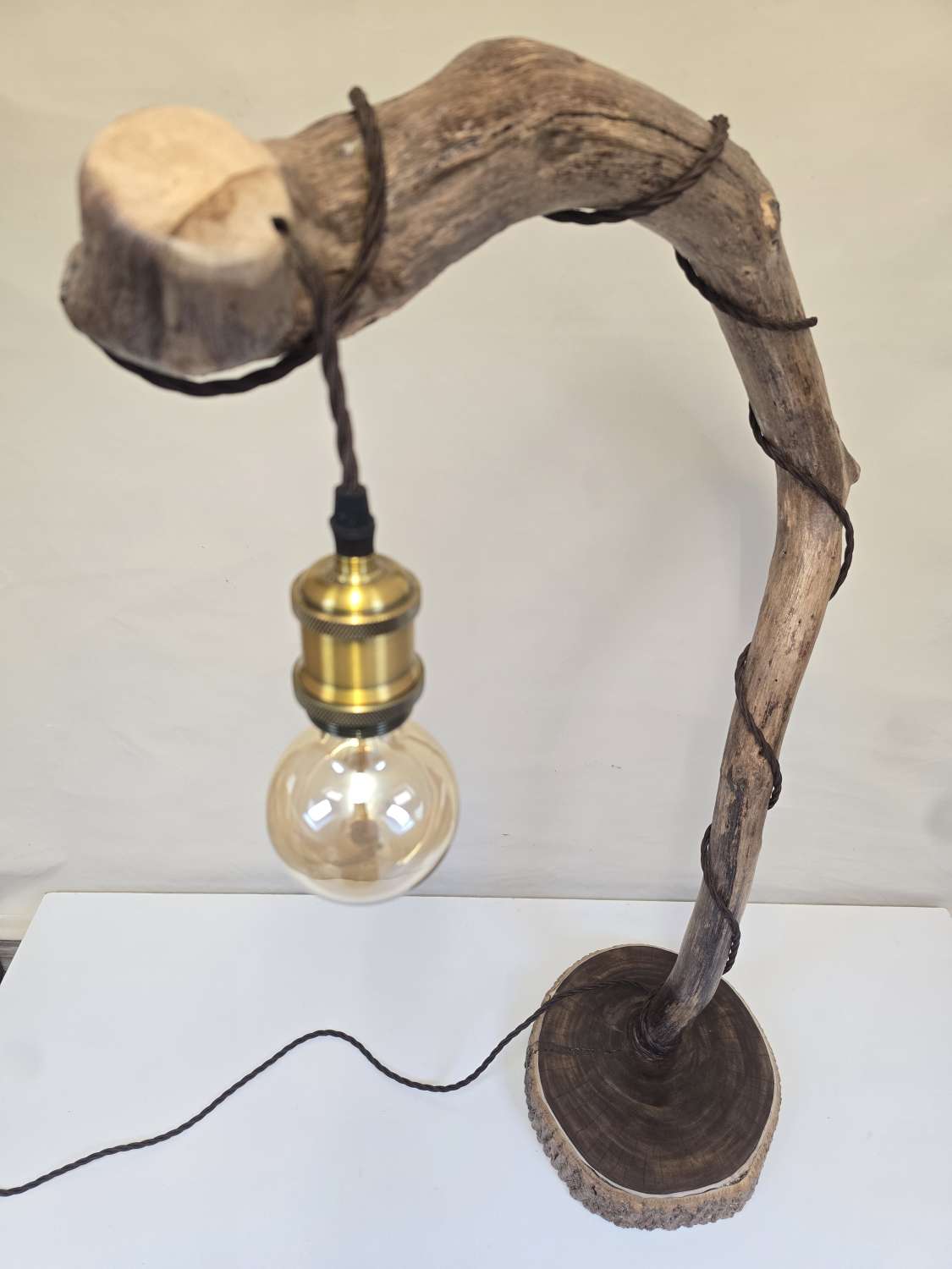 Rustic handcrafted wooden freestanding or table lamp Rustic handcrafted wooden freestanding or table lamp