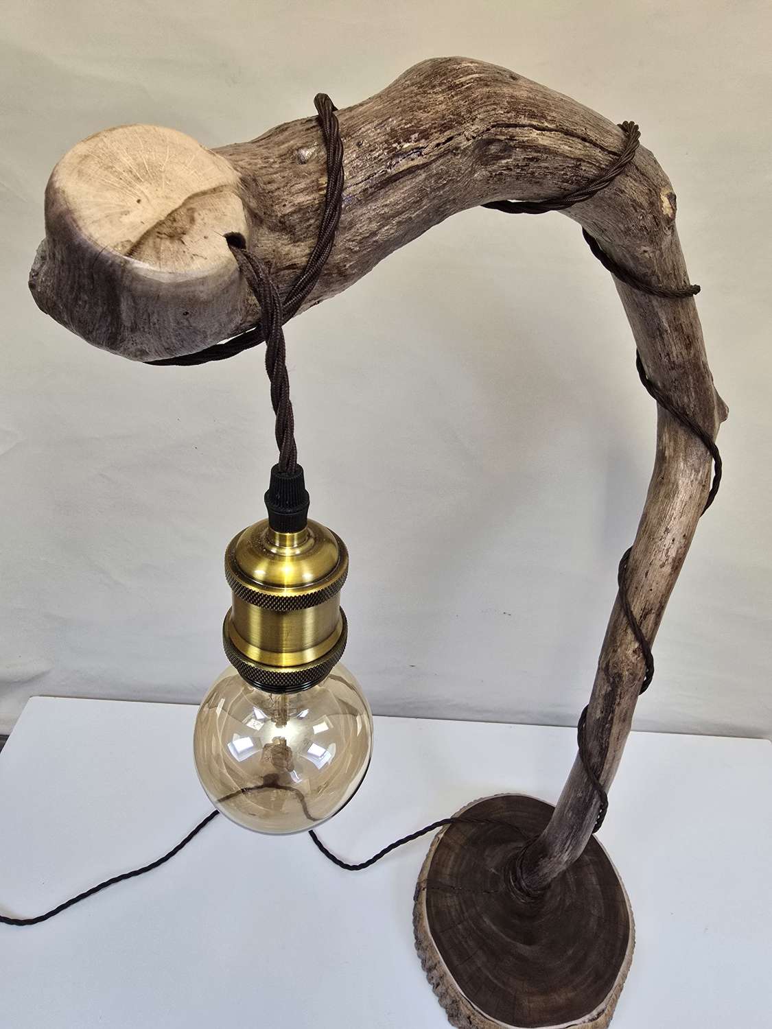 Rustic handcrafted wooden freestanding or table lamp Rustic handcrafted wooden freestanding or table lamp