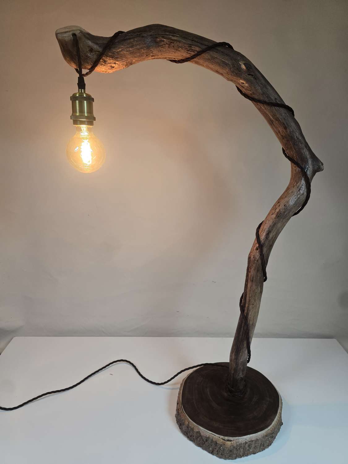 Rustic handcrafted wooden freestanding or table lamp Rustic handcrafted wooden freestanding or table lamp