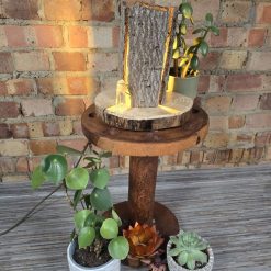 Rustic handcrafted Tree Bark Table/Bedside Lamp 1 Rustic handcrafted Tree Bark Table/Bedside Lamp 1
