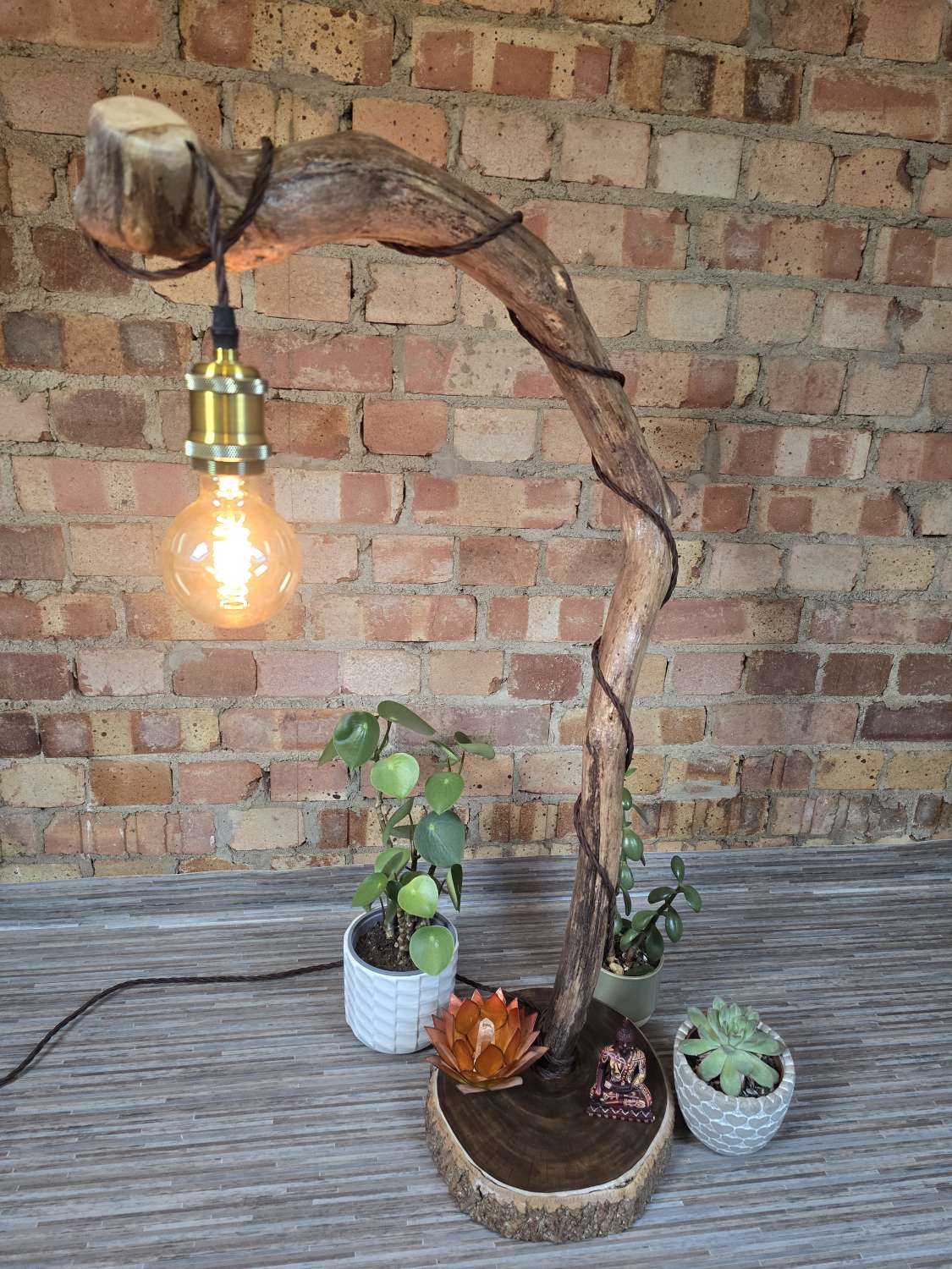 Rustic handcrafted wooden freestanding or table lamp Rustic handcrafted wooden freestanding or table lamp