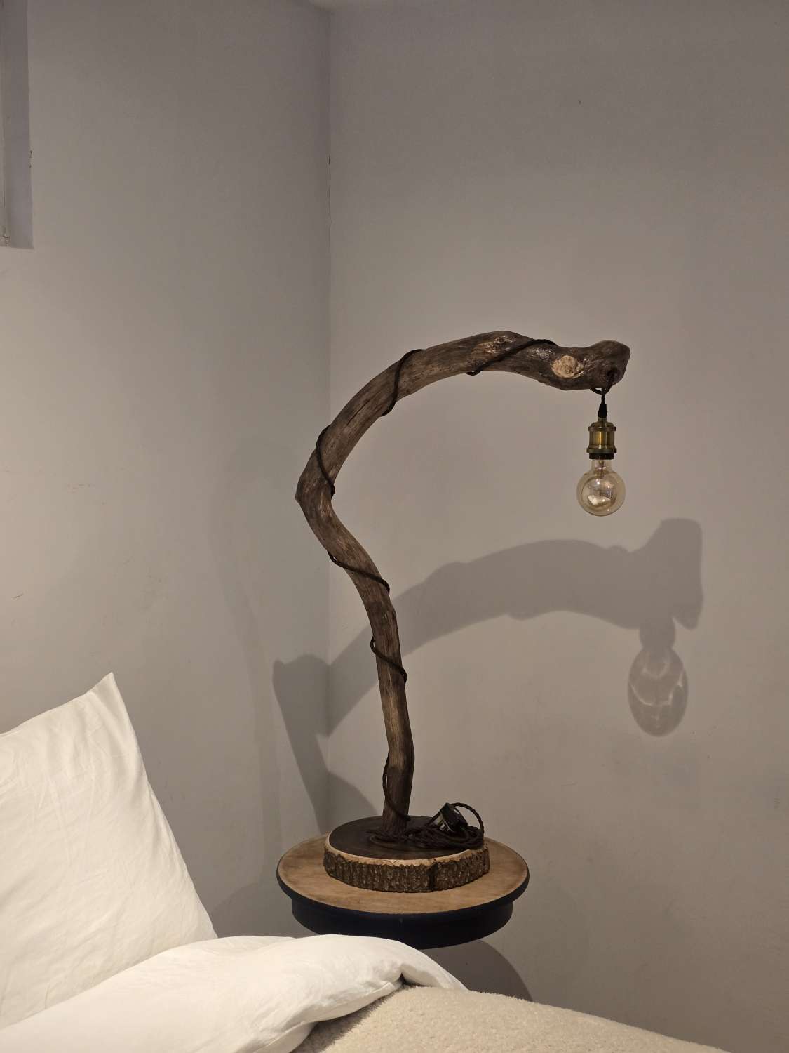Rustic handcrafted wooden freestanding or table lamp Rustic handcrafted wooden freestanding or table lamp