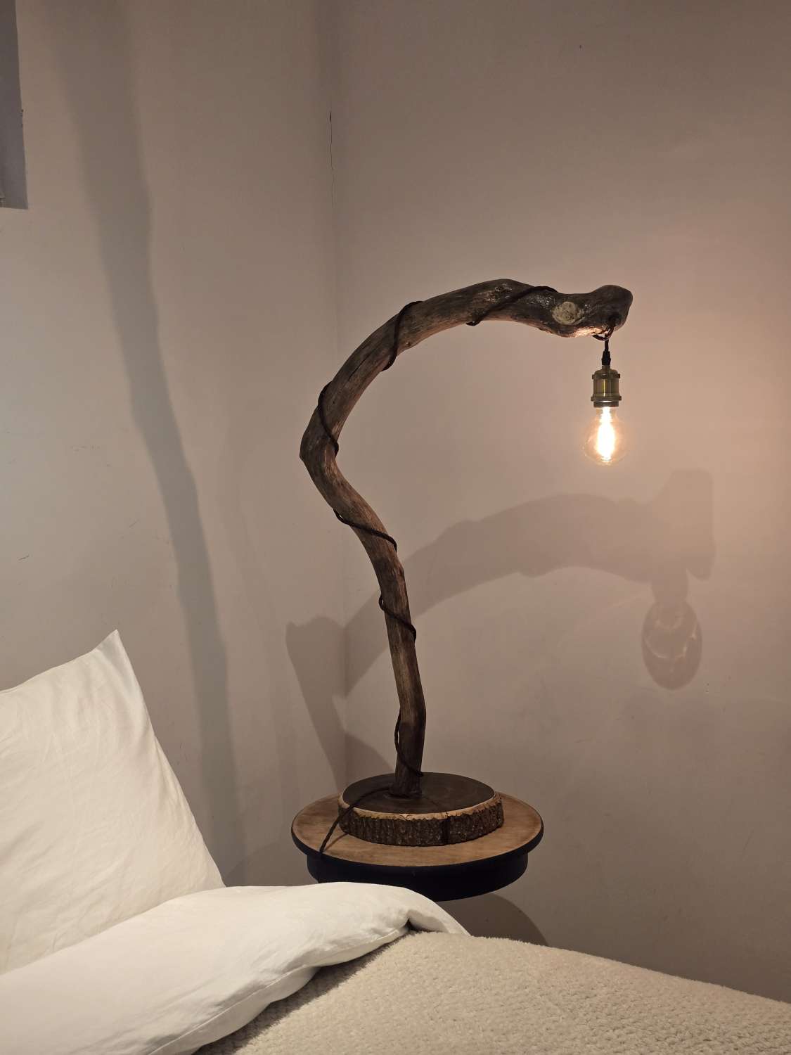 Rustic handcrafted wooden freestanding or table lamp Rustic handcrafted wooden freestanding or table lamp