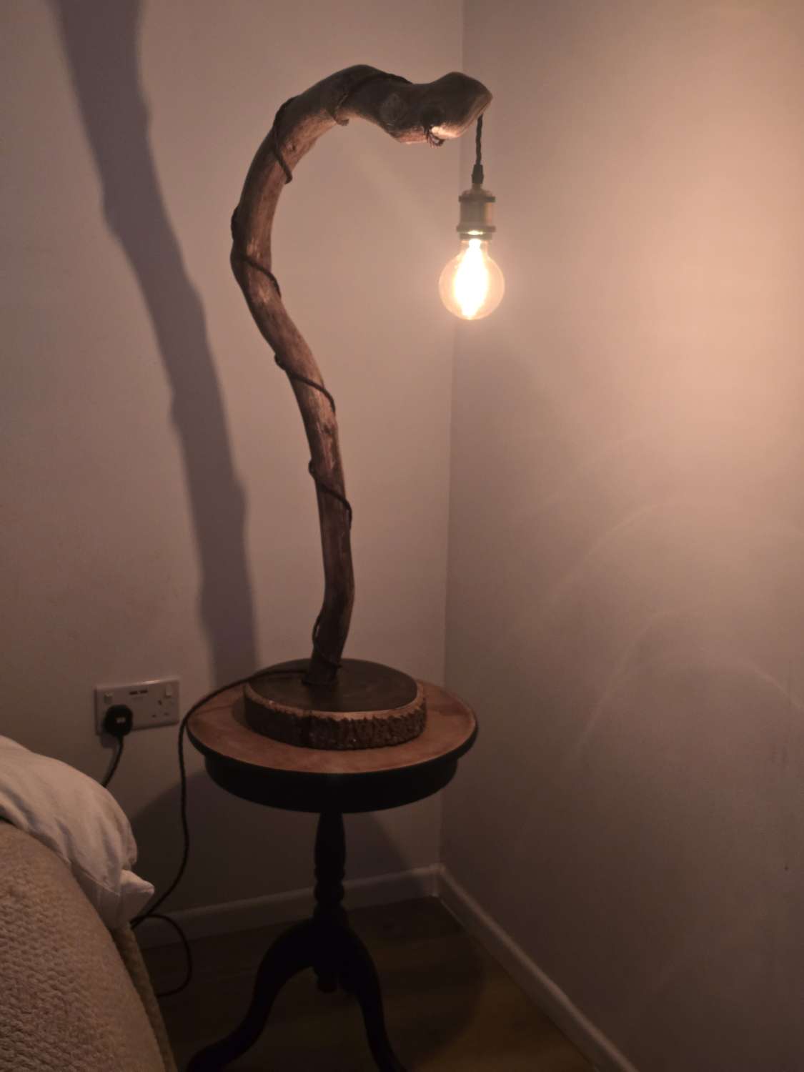 Rustic handcrafted wooden freestanding or table lamp Rustic handcrafted wooden freestanding or table lamp