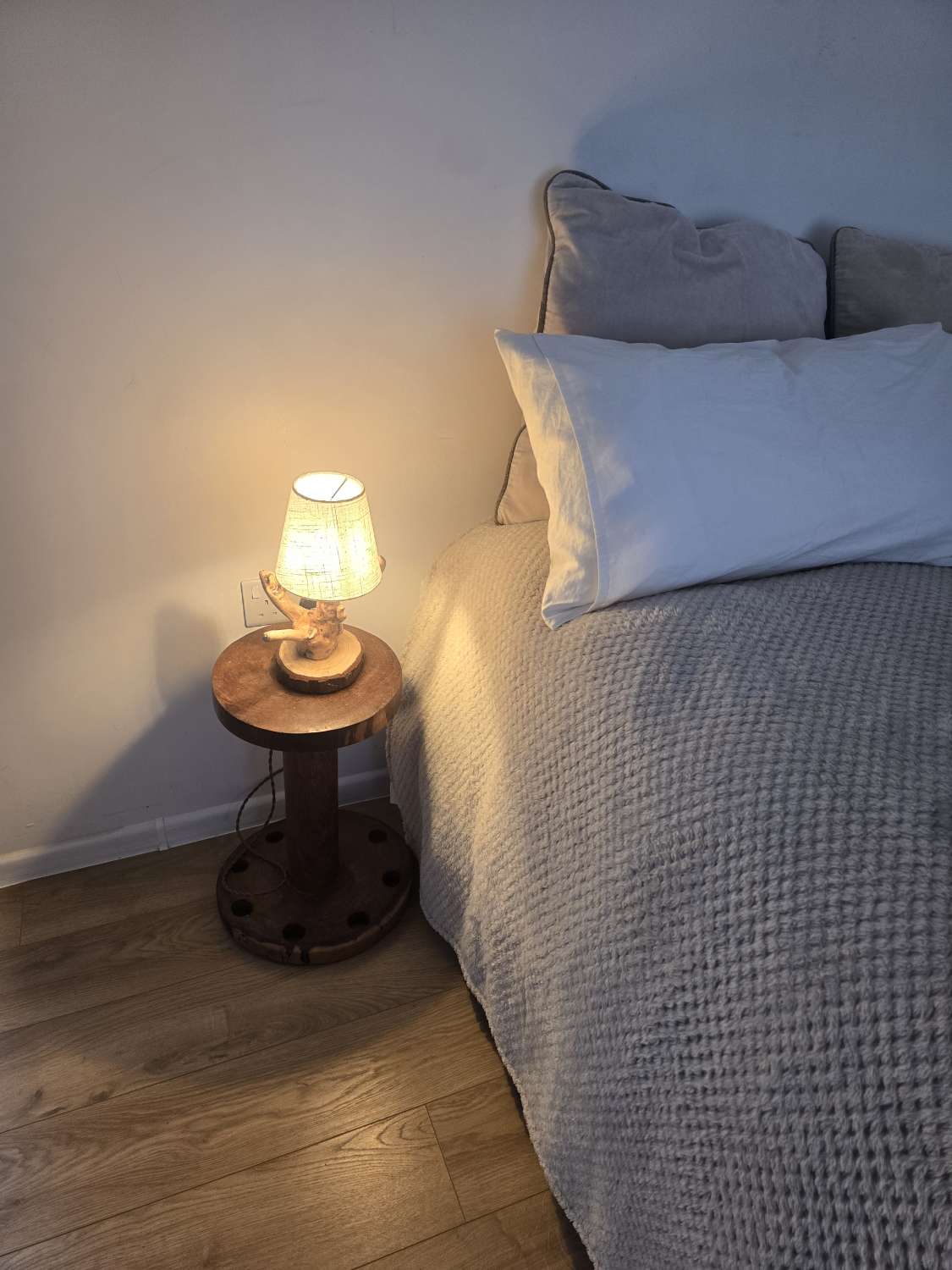 Rustic Handmade Wooden bedside / Table lamp Rustic Handmade Wooden bedside / Table lamp