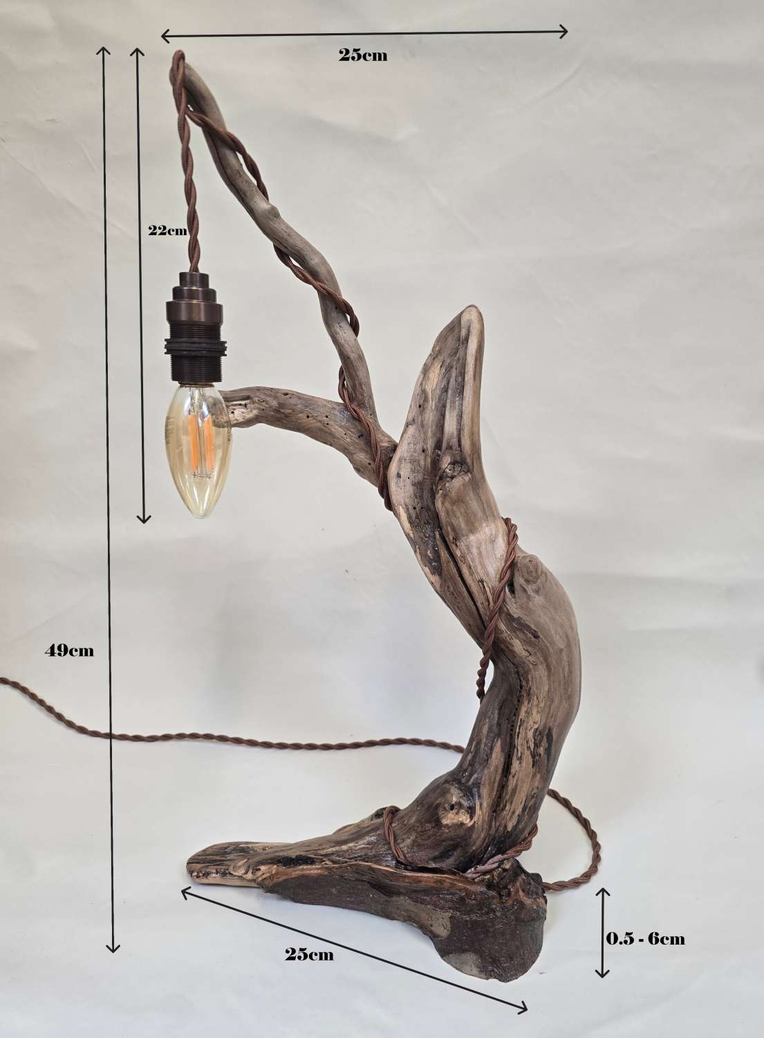 Rustic flowing wooden bedside lamp Rustic flowing wooden bedside lamp