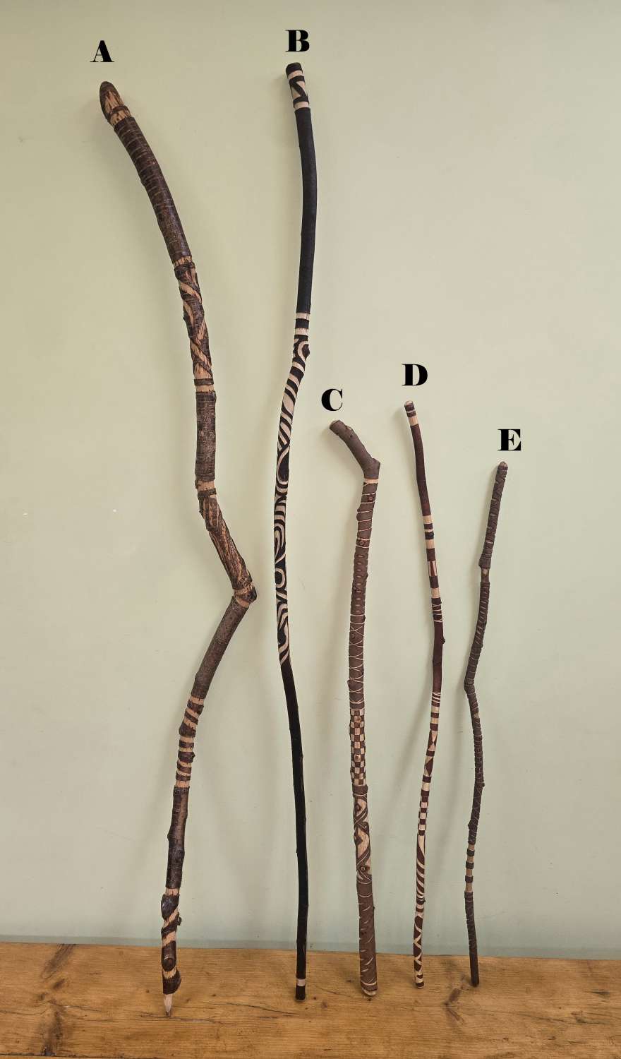 Hand carved walking sticks - Indiv.priced Hand carved walking sticks - Indiv.priced