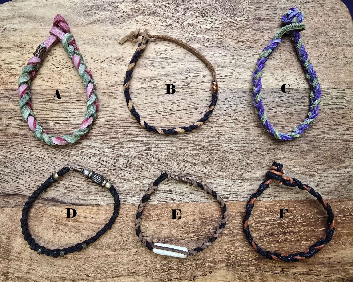 Handmade leather bracelets -Indiv.priced Handmade leather bracelets -Indiv.priced