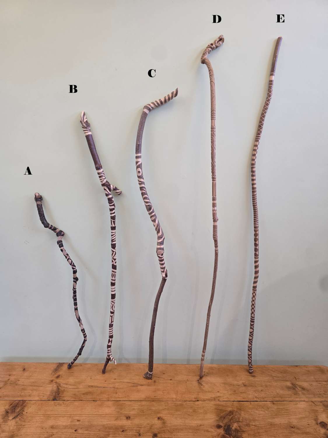 Hand carved walking sticks / Ceremonial staff - Indiv.Priced Hand carved walking sticks / Ceremonial staff - Indiv.Priced