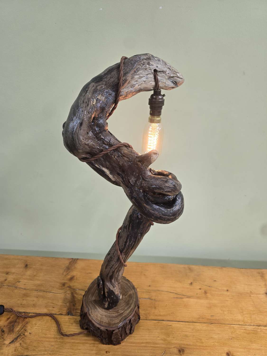 Rustic hand made Table / Bedside Lamp Rustic hand made Table / Bedside Lamp