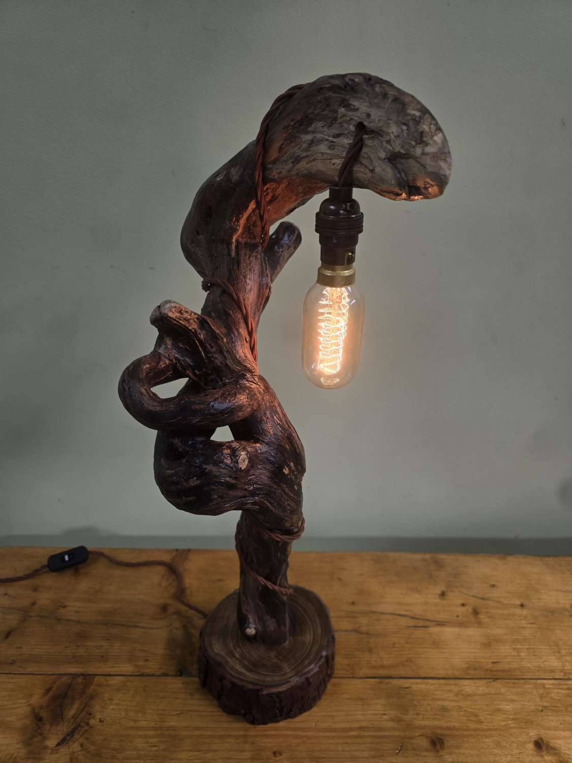 Rustic hand made Table / Bedside Lamp Rustic hand made Table / Bedside Lamp