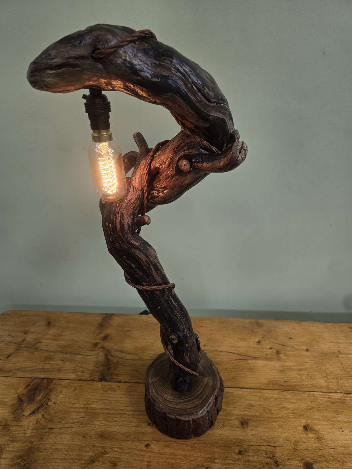 Rustic hand made Table / Bedside Lamp Rustic hand made Table / Bedside Lamp
