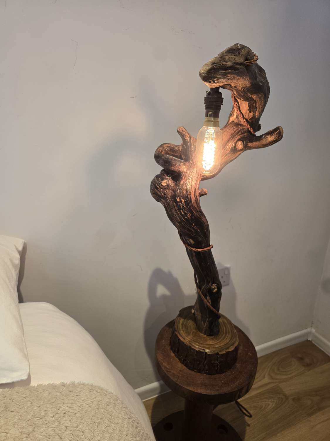 Rustic hand made Table / Bedside Lamp Rustic hand made Table / Bedside Lamp