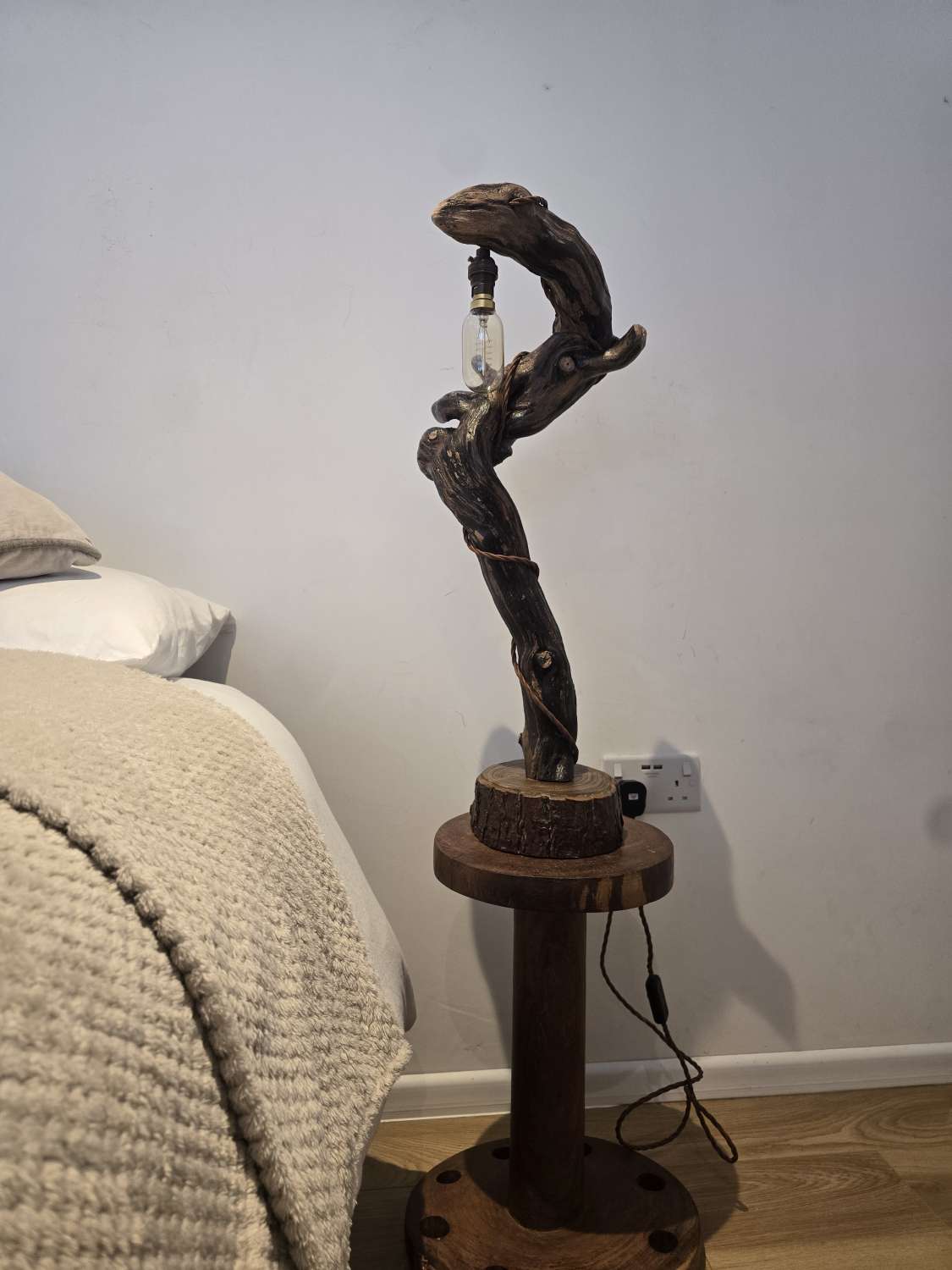 Rustic hand made Table / Bedside Lamp Rustic hand made Table / Bedside Lamp