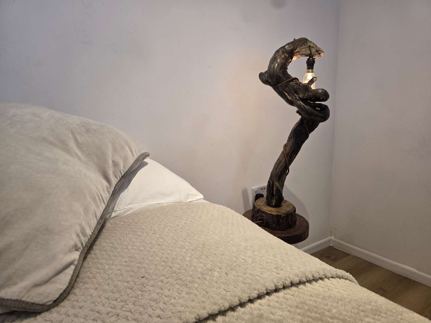 Rustic hand made Table / Bedside Lamp Rustic hand made Table / Bedside Lamp