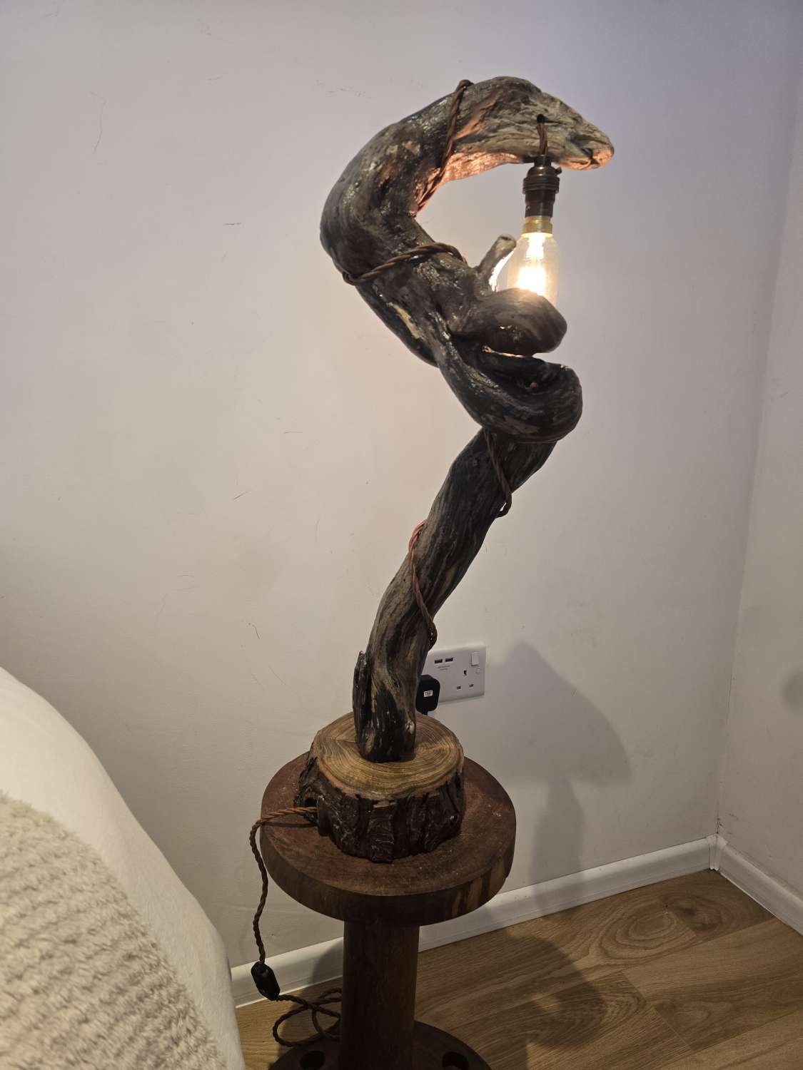 Rustic hand made Table / Bedside Lamp Rustic hand made Table / Bedside Lamp