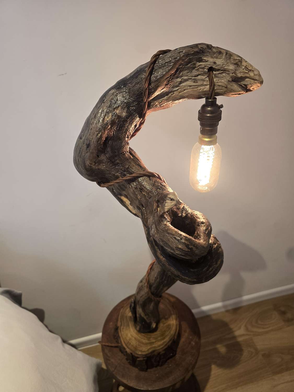 Rustic hand made Table / Bedside Lamp Rustic hand made Table / Bedside Lamp