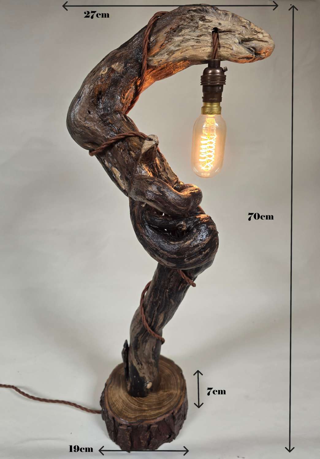 Rustic hand made Table / Bedside Lamp Rustic hand made Table / Bedside Lamp