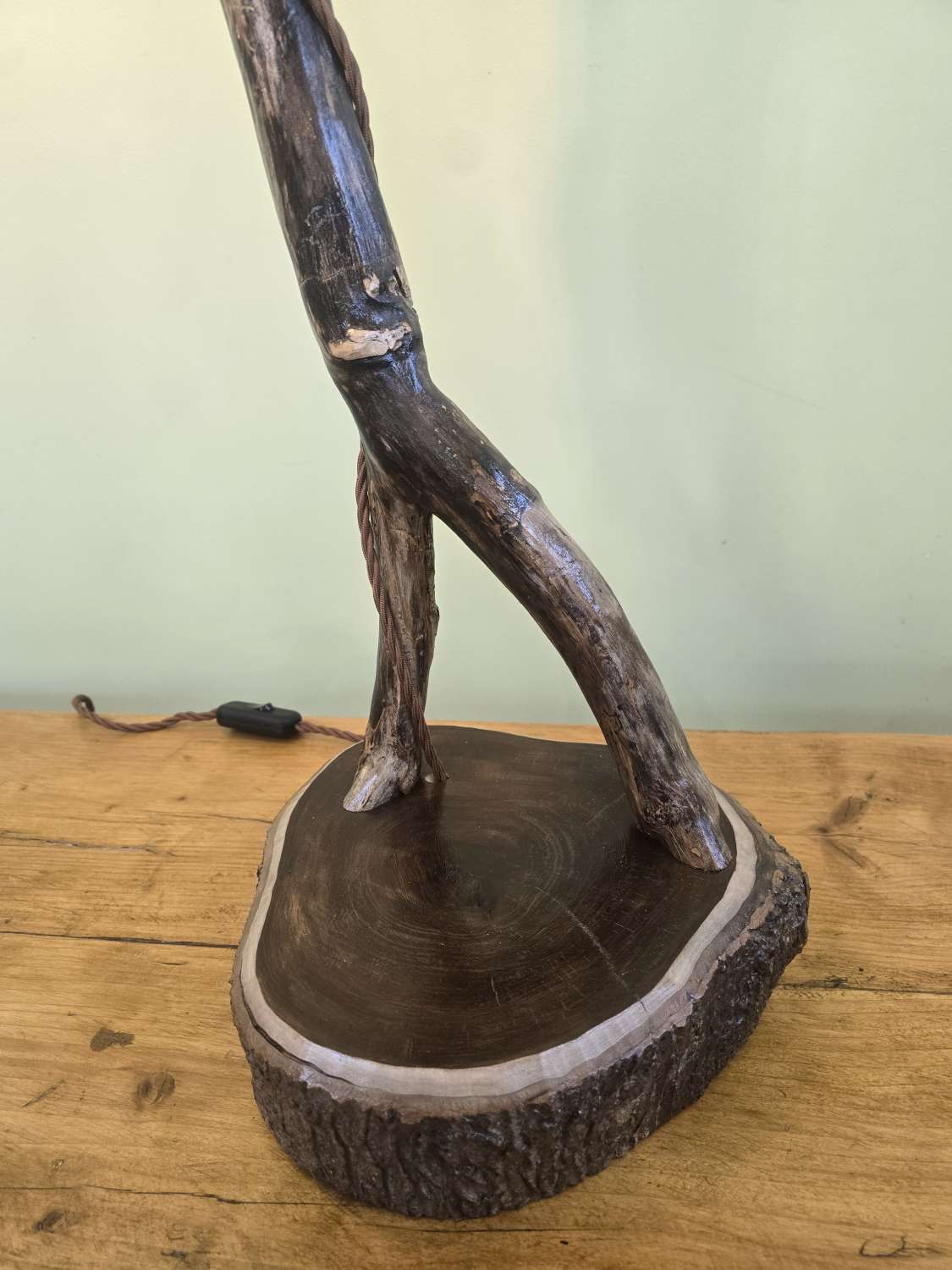 Rustic curved wooden lamp Rustic curved wooden lamp