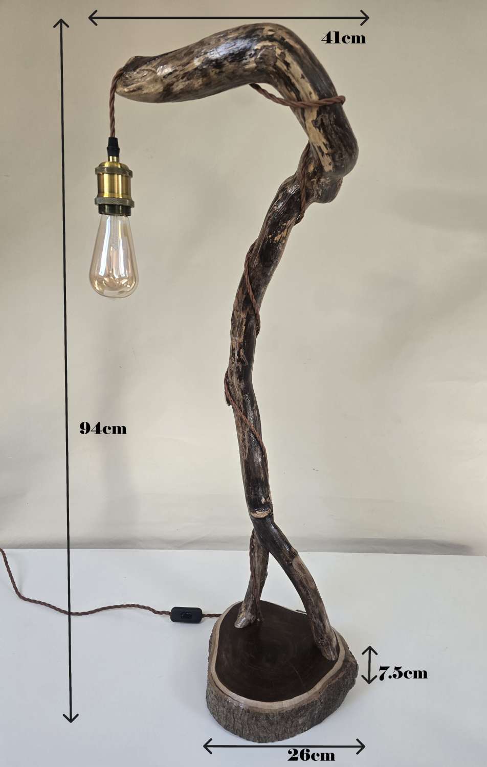 Rustic curved wooden lamp Rustic curved wooden lamp