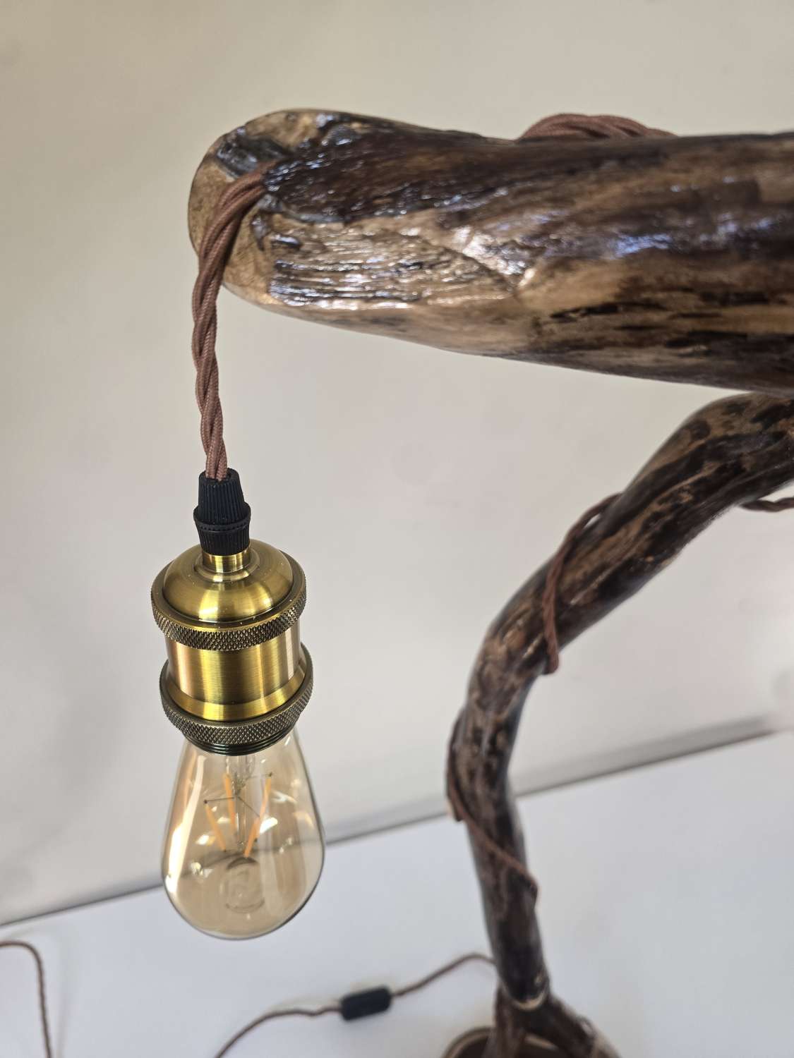 Rustic curved wooden lamp Rustic curved wooden lamp