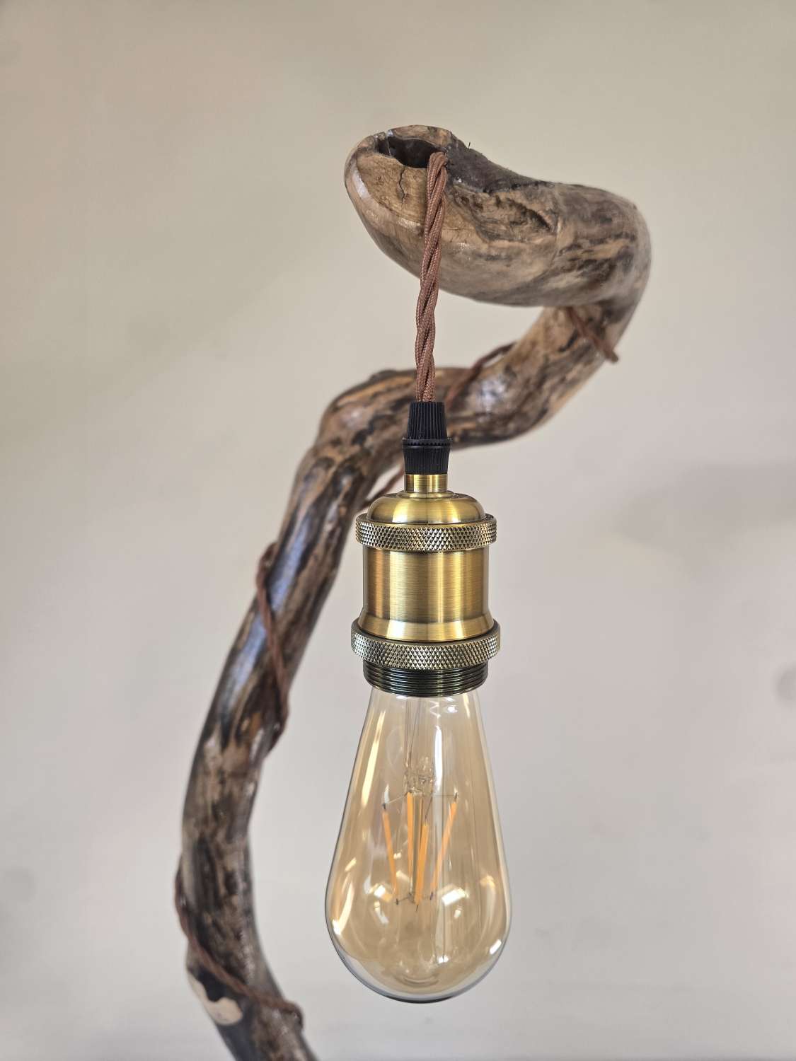 Rustic curved wooden lamp Rustic curved wooden lamp