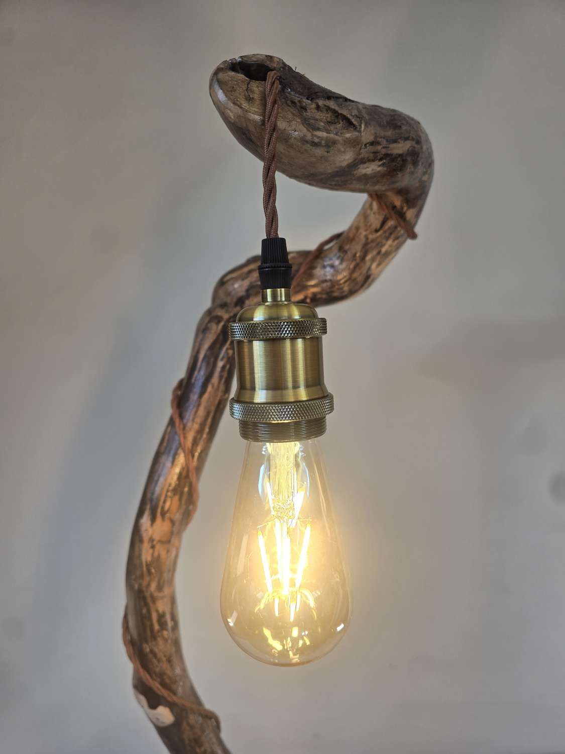 Rustic curved wooden lamp Rustic curved wooden lamp