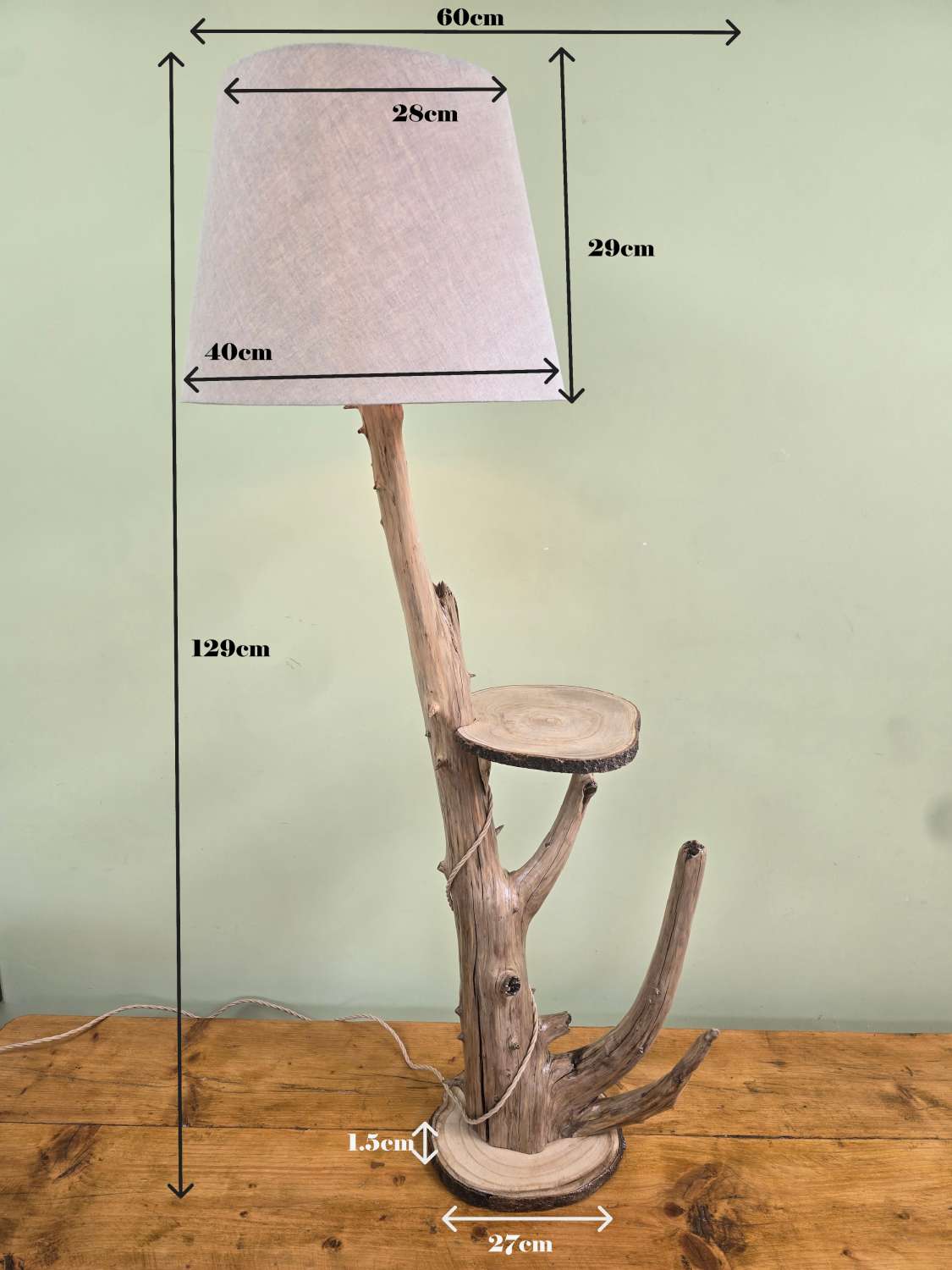 Rustic bedside table and lamp combination Rustic bedside table and lamp combination