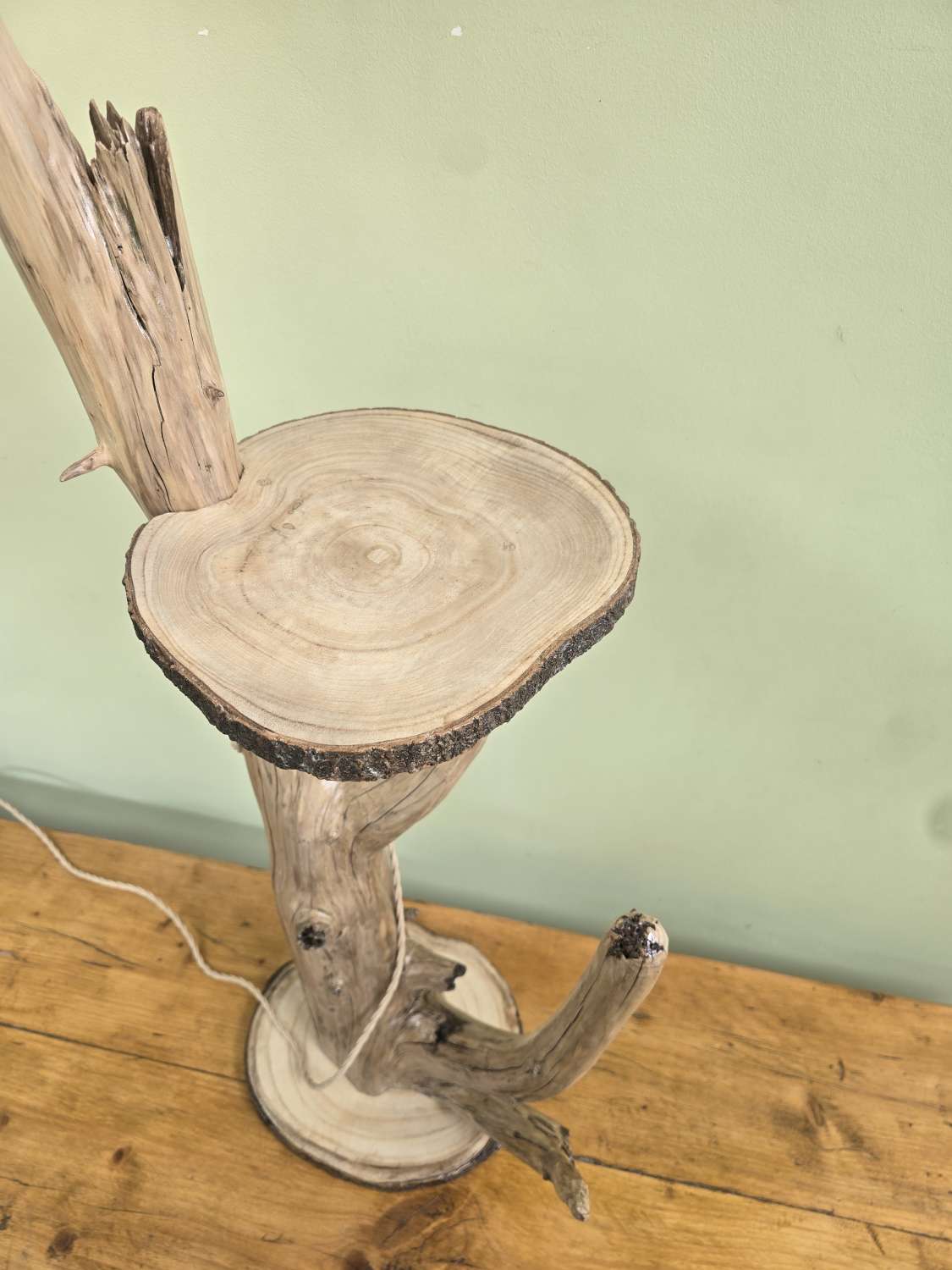 Rustic bedside table and lamp combination Rustic bedside table and lamp combination
