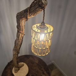 Rustic homemade wooden table lamp 5