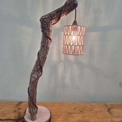 Rustic homemade wooden table lamp 6