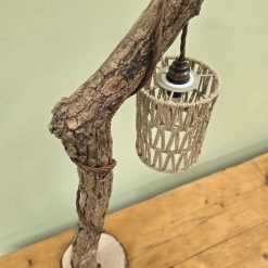 Rustic homemade wooden table lamp 7