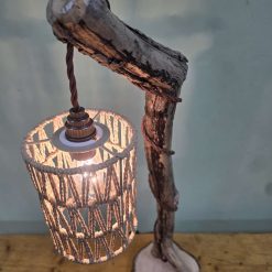 Rustic homemade wooden table lamp 8