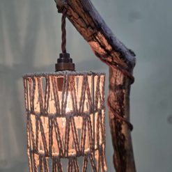 Rustic homemade wooden table lamp 11