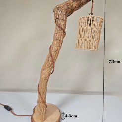 Rustic homemade wooden table lamp 12
