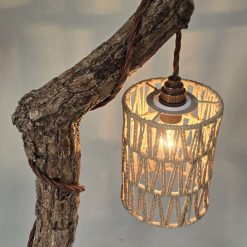Rustic homemade wooden table lamp 13