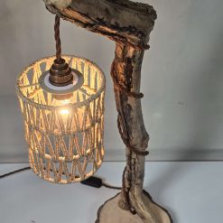 Rustic homemade wooden table lamp 1