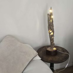 Tall Soft Glow Tree Bark Lamp