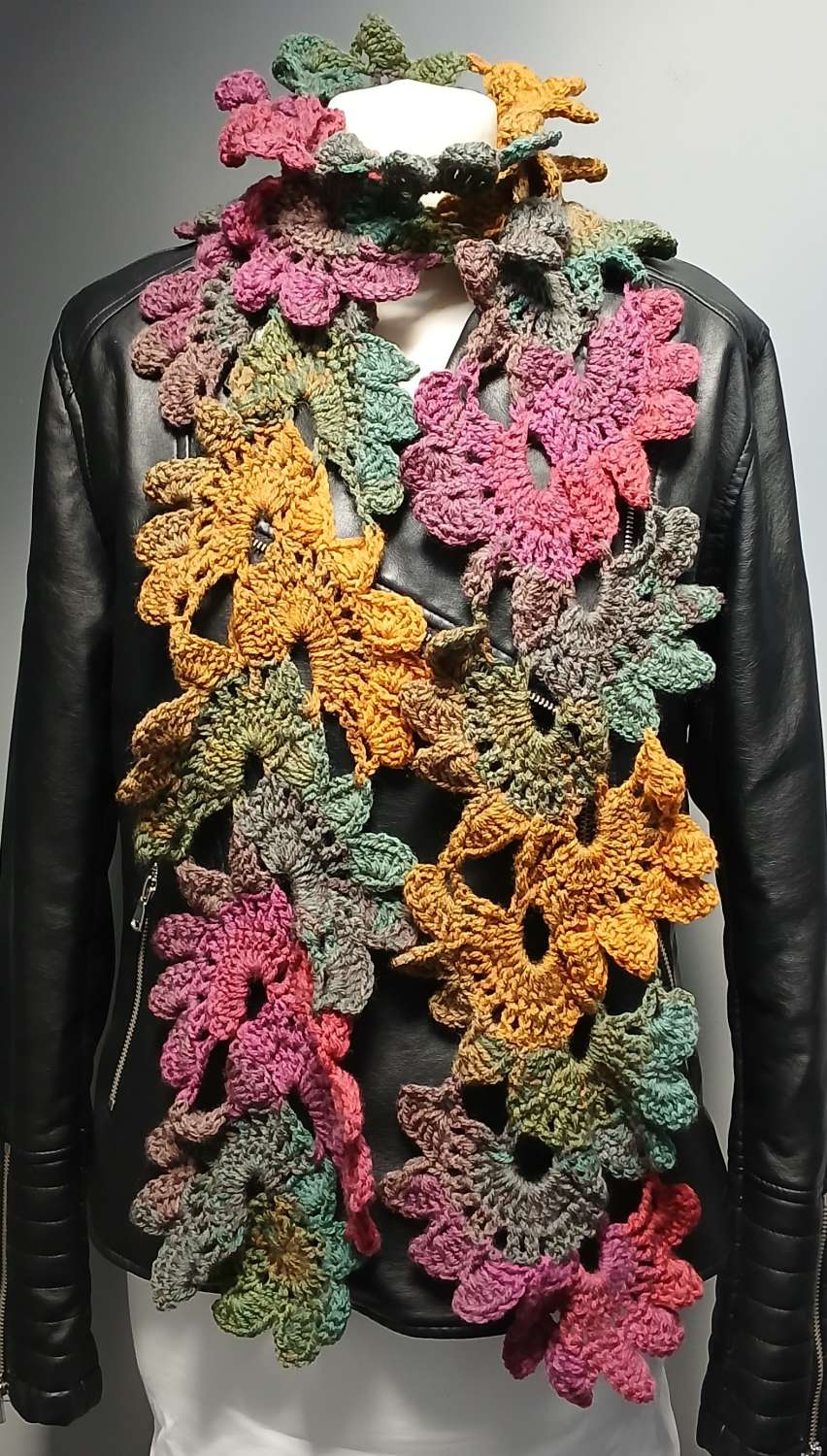 Crochet Flower Scarf Crochet Flower Scarf