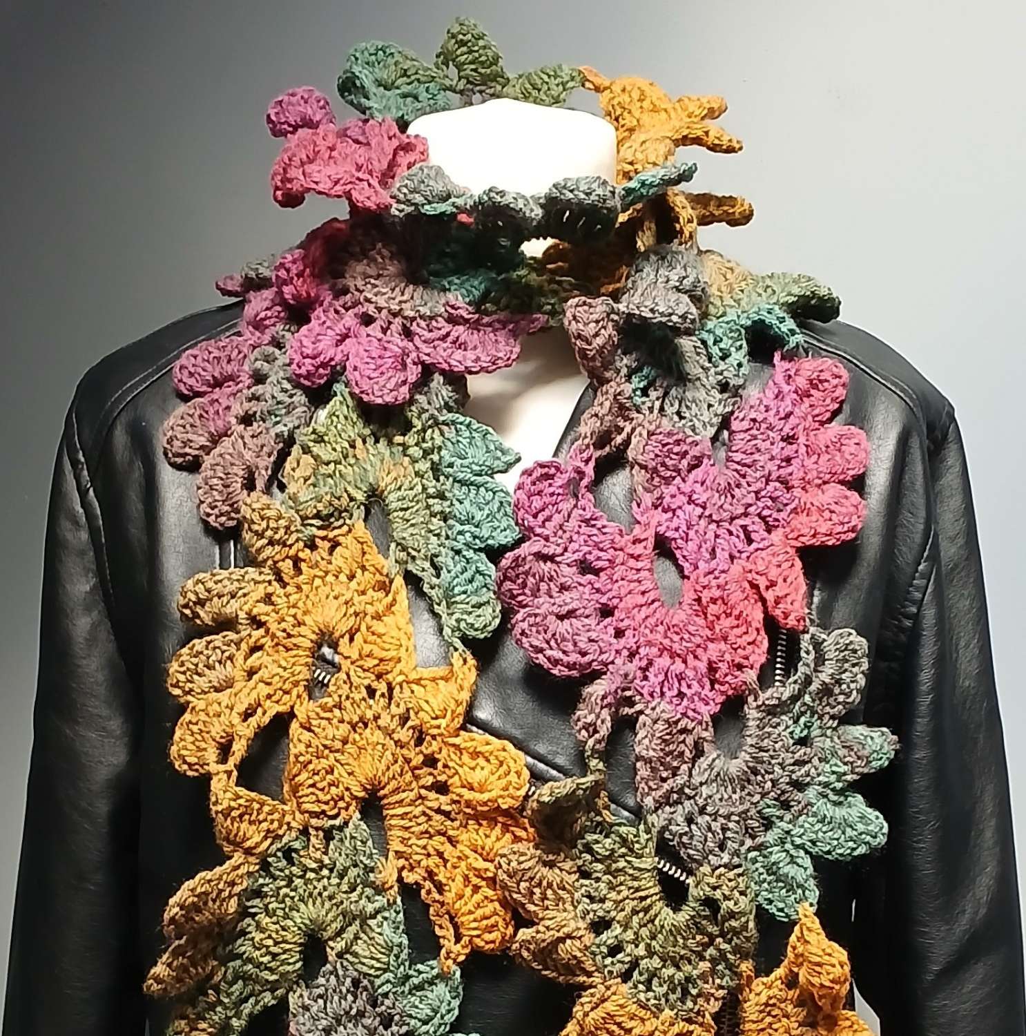Crochet Flower Scarf Crochet Flower Scarf