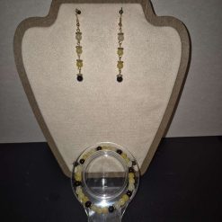 Sunflower colours bracelet and drop earrings