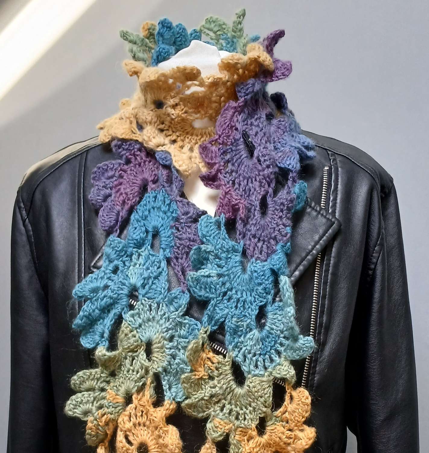 Crochet Angora-Style Flower Scarf Crochet Angora-Style Flower Scarf