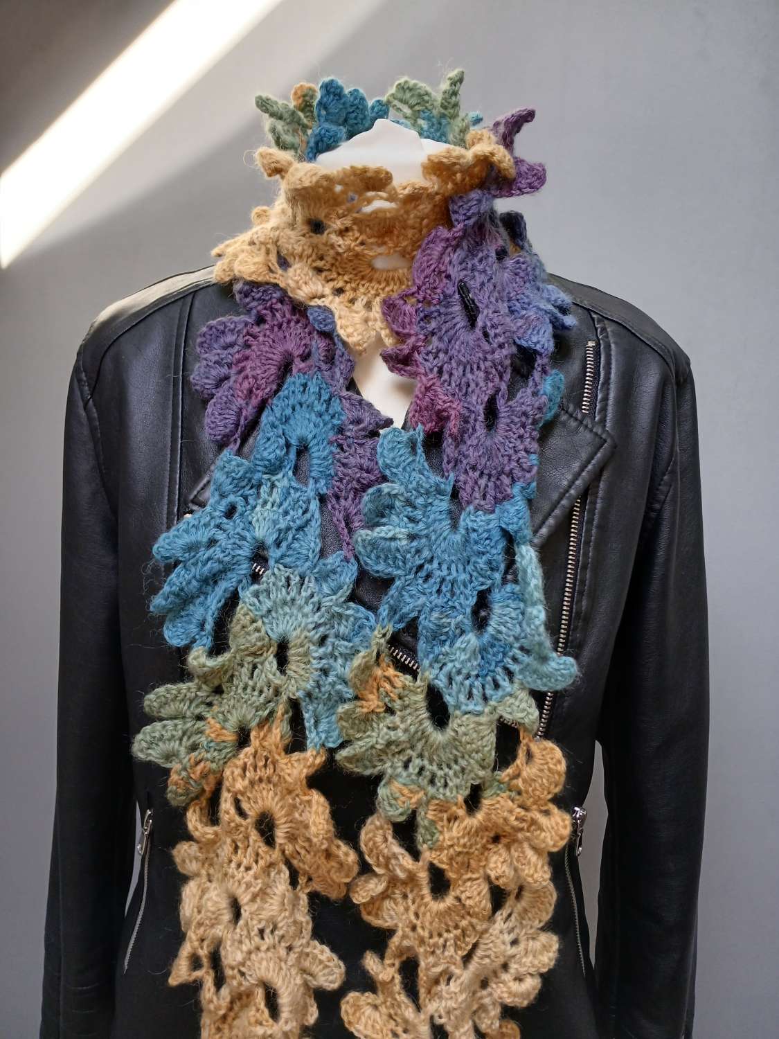 Crochet Angora-Style Flower Scarf Crochet Angora-Style Flower Scarf