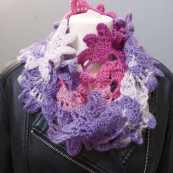 Crochet Angora-Style Flower Scarf