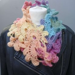 Crochet Angora-Style Flower Scarf