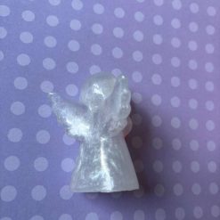 👼 WHITE PEARLESCENT ANGEL WITH ROSE RED HEART — Handmade Keepsake! ✨ 5 👼 WHITE PEARLESCENT ANGEL WITH ROSE RED HEART — Handmade Keepsake! ✨ 5