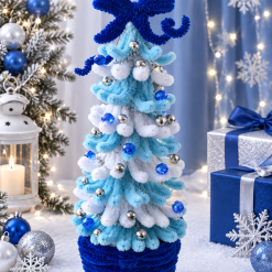 Blue, silver and white Christmas Tree