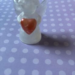 👼 WHITE PEARLESCENT ANGEL WITH ROSE RED HEART — Handmade Keepsake! ✨ 4 👼 WHITE PEARLESCENT ANGEL WITH ROSE RED HEART — Handmade Keepsake! ✨ 4