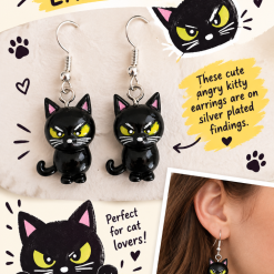 Angry Kitty Earrings