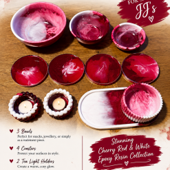 Cherry Red & White Epoxy Resin Collection